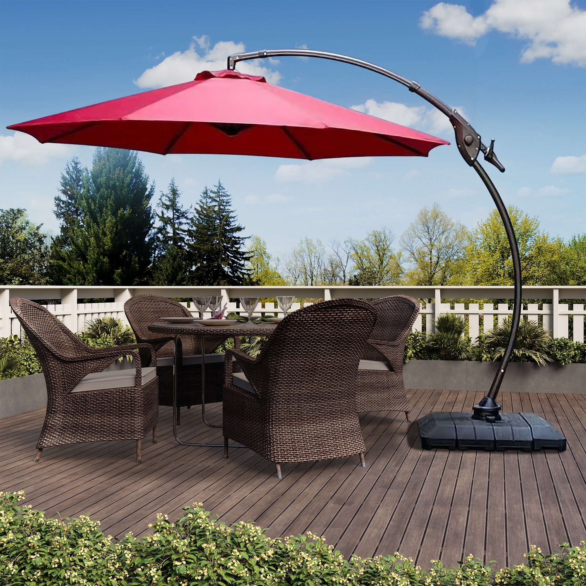 belcourt square patio umbrella base Outdoor Patio Square Umbrella Base - Overstock