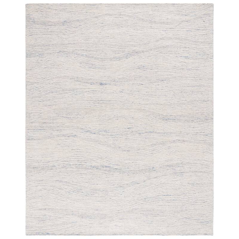 SAFAVIEH Handmade Metro Fetnete Modern Abstract Wool Rug - 8' x 10' - Light Blue/Ivory