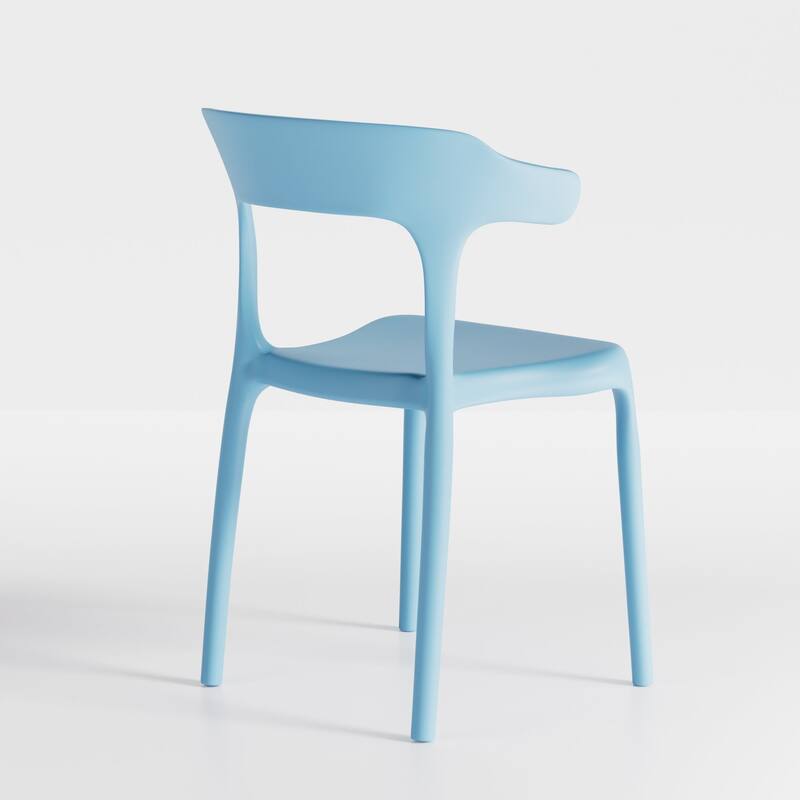 Javlergo 4-Pack Stackable Plastic Chairs for Indoor & Outdoor Use 250lb Capacity Horn Back Design Patio Dining Chairs