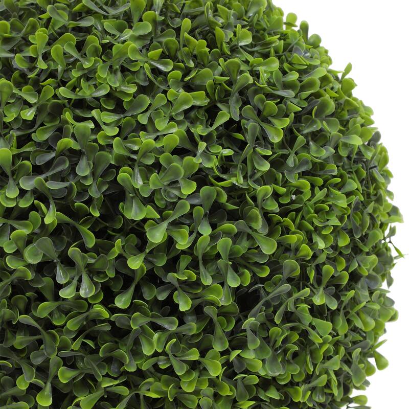 21.6" Artificial Topiary Ball Plants Boxwood in Black Plastic Pot