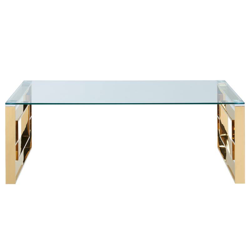 Glass Top Coffee Table - 47.25" - Gold and Clear