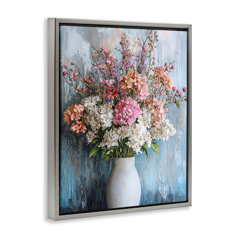 Stupell Hydrangea Vase Still Life Framed Floater Canvas Wall Art Design By Franklyn Gregory