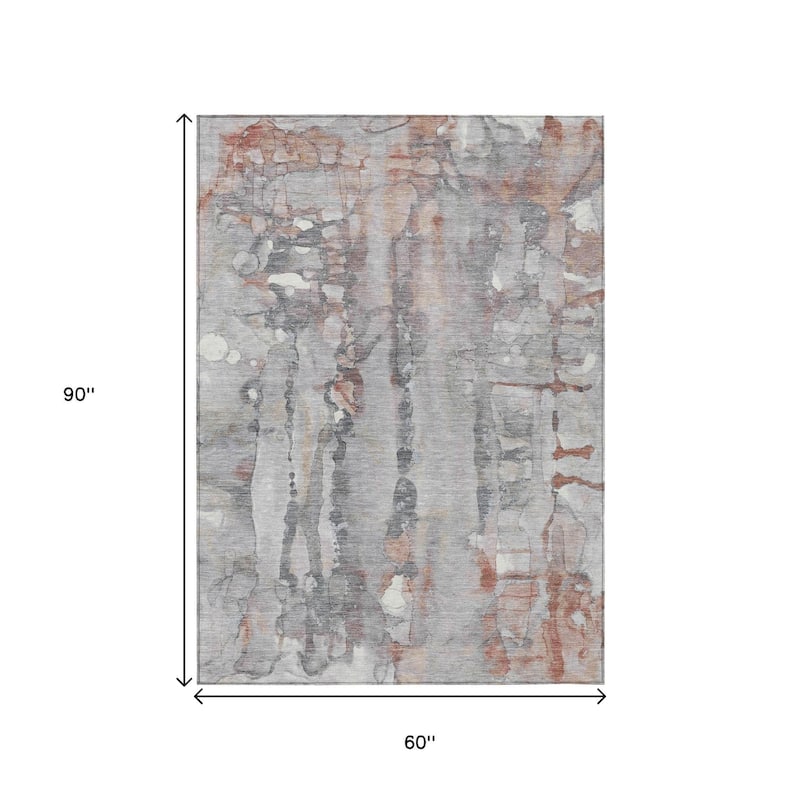 HomeRoots Abstract Transitional Rectangle Outdoor Rug