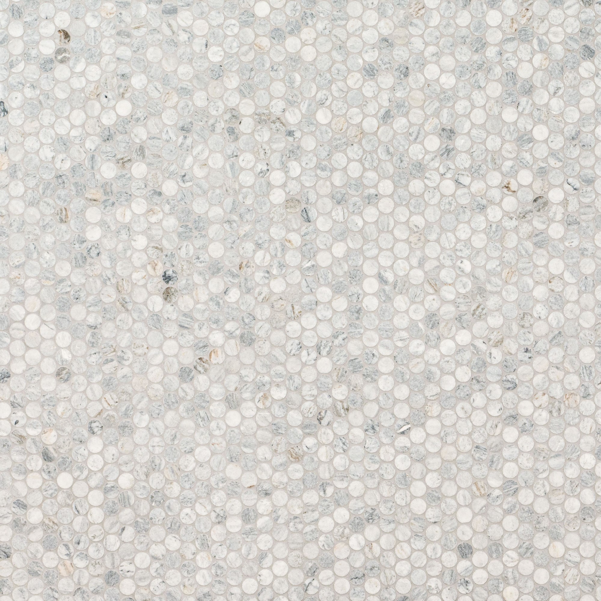 Ackland AKM-S-12X12RDH-CA 12" x 12" Marble Penny Floor and Wall Mosaic - Terra Bella