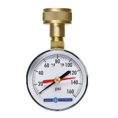 Jones Stephens J66302 2-1/2" 160 PSI Water Test Gauge with Memory