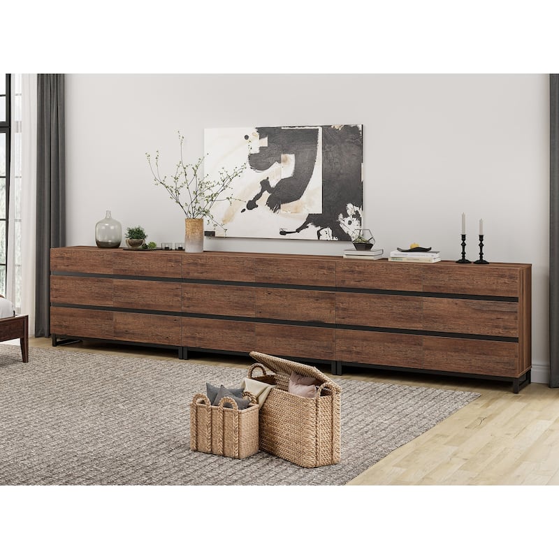 WAMPAT Modern Buffet Sideboards, Sideboard Buffet Cabinet with 6 Drawers , Coffee Bar Storage Cabinet for Kitchen