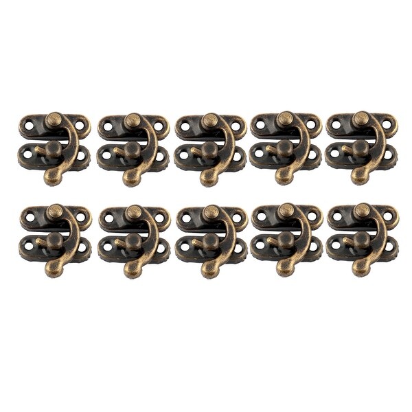 Retro Style Swing Bag Closure Lock Suitcase Toolbox Box Latch Bronze Tone 10 Pcs