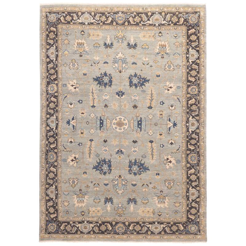ECARPETGALLERY Hand-knotted Finest Agra Jaipur Teal Wool Rug - 9'4 x 13'3