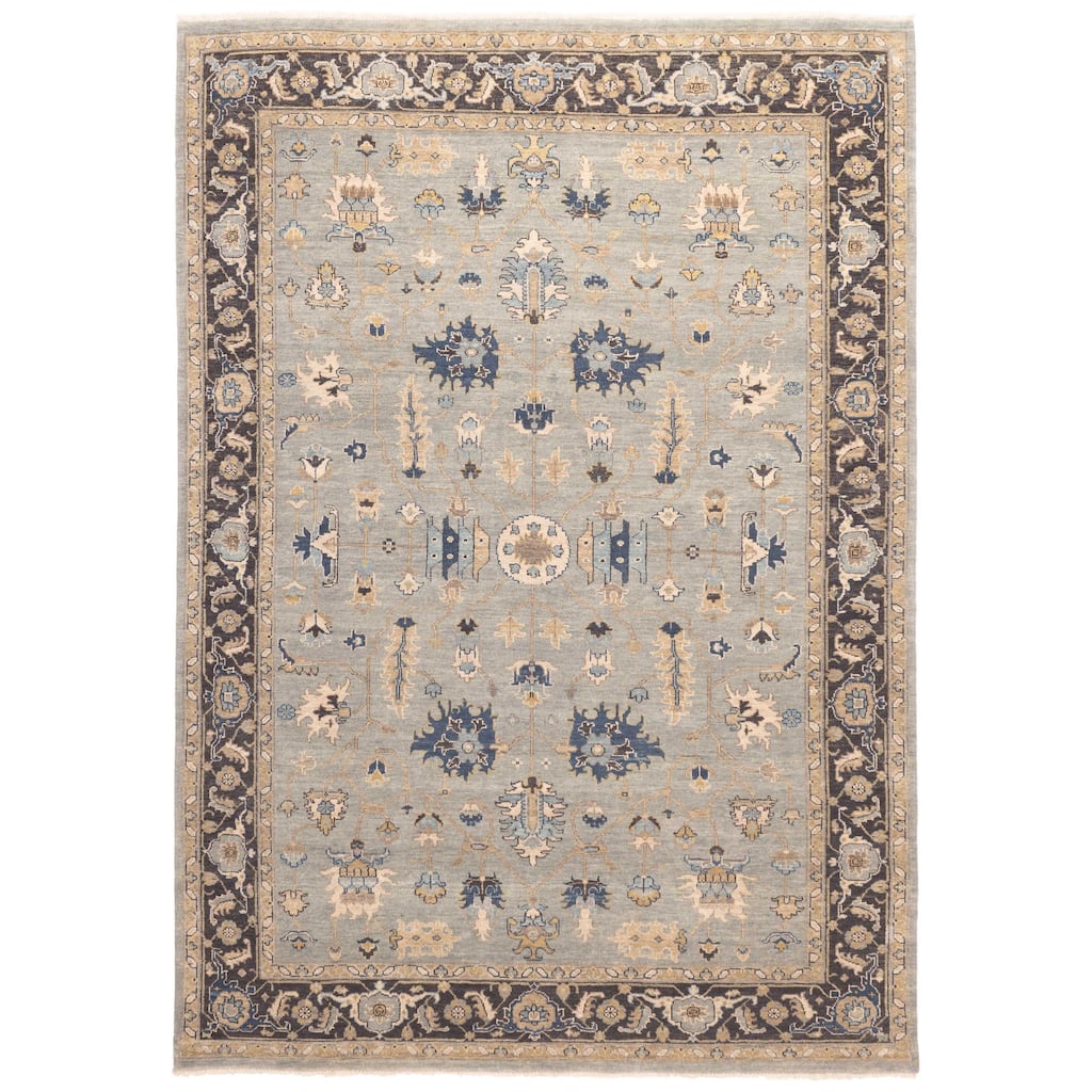 ECARPETGALLERY Hand-knotted Finest Agra Jaipur Teal Wool Rug - 9'4 x 13'3