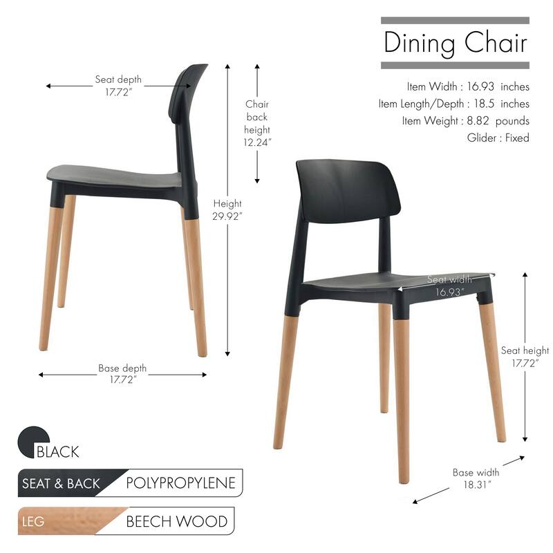 Porthos Home Clyde Stackable Dining Chairs (Set Of 2)