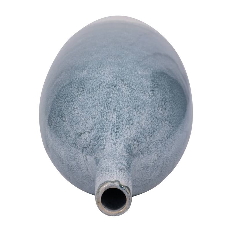Sagebrook Home Blue Kashion Vase - Stoneware Decor Accent for Modern Living Spaces