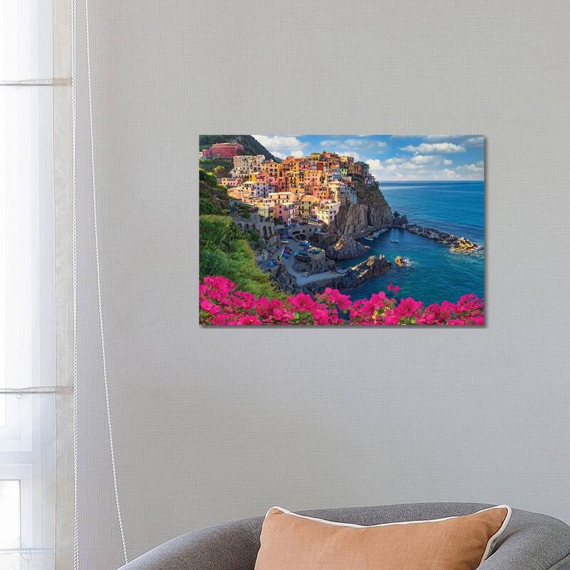 iCanvas "Bougainvillea in Manarola Cinque Terre Italy" by Susanne Kremer Canvas Print - 18x26x1.5