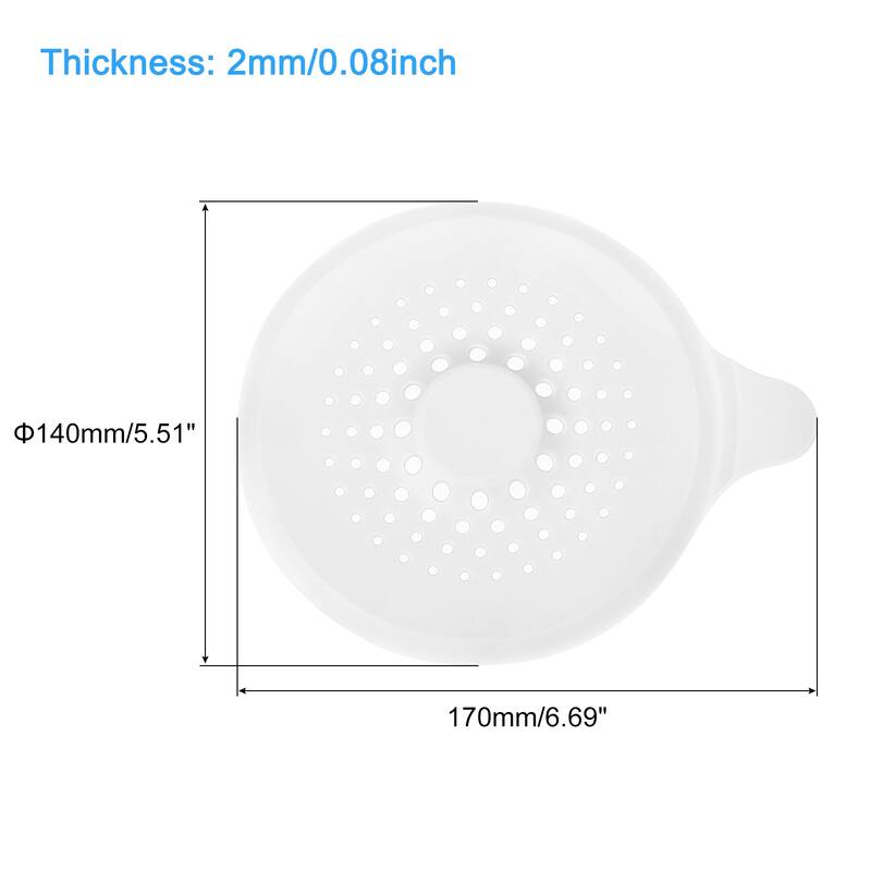 Hair Drain Catcher, 5.51inch Tub Drain Covers Protector with Handle - White - 2Pcs