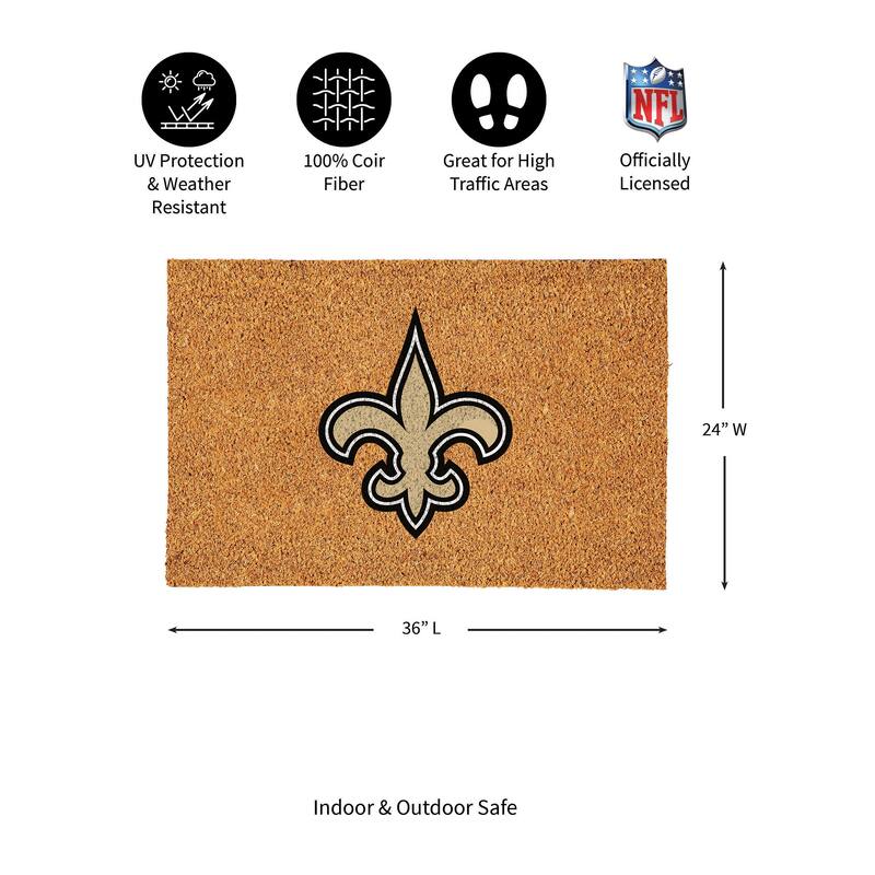 New Orleans Saints Full Color Indoor/Outdoor Coir Mat