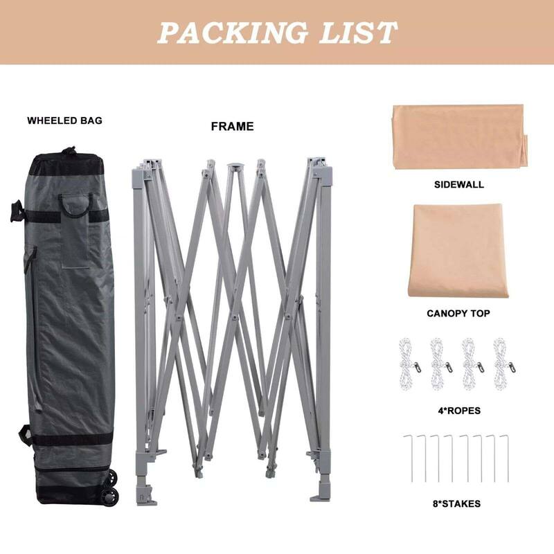 Aoodor 12'x12'Pop Up Canopy Tent with Removable Mesh Window Sidewalls, Portable Instant Shade Canopy with Roller Bag