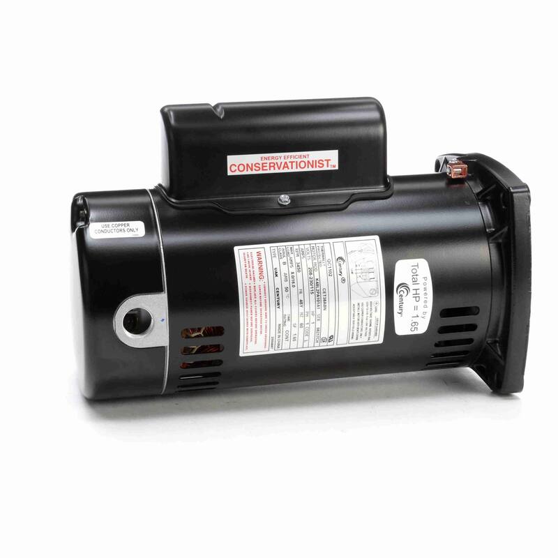 1 HP Square Flange Threaded Shaft Single Phase Pool Pump Motor
