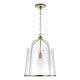 preview thumbnail 1 of 8, Madison 1-light Pendant w/Clear Seeded Glass Aged Brass