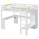 preview thumbnail 4 of 42, Twin/Full Size Loft Bed with L-Shaped Desk, Wardrobe and Storage Shelves, Solid Wood Loft Bed Frame with Ladder and Guardrail