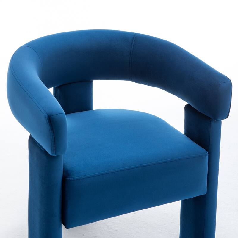 SEYNAR Modern Velvet Accent Chair Set of 2, Upholstered Barrel Armchair with Curved Back and Thickened Padded Seat