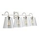preview thumbnail 19 of 22, Jayne 4-light Bath/ Vanity Fixture w/ Clear Seeded Glass Brushed Nickel