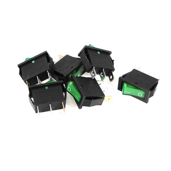 6 Pieces KCD3 3Pin 2Position On/Off Green Light Snap in Switch AC 15A ...