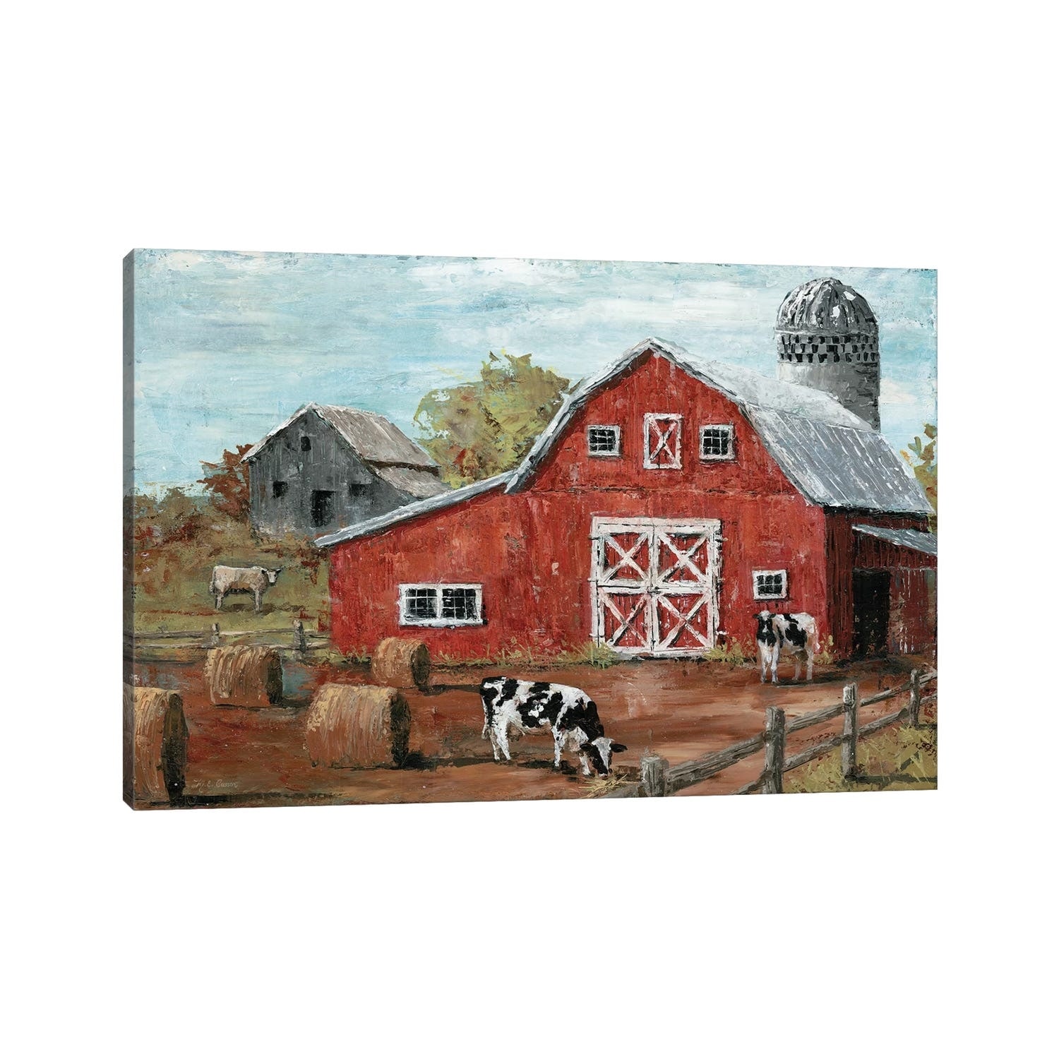 iCanvas "Red Country Barn" by Marie Elaine Cusson Canvas Print