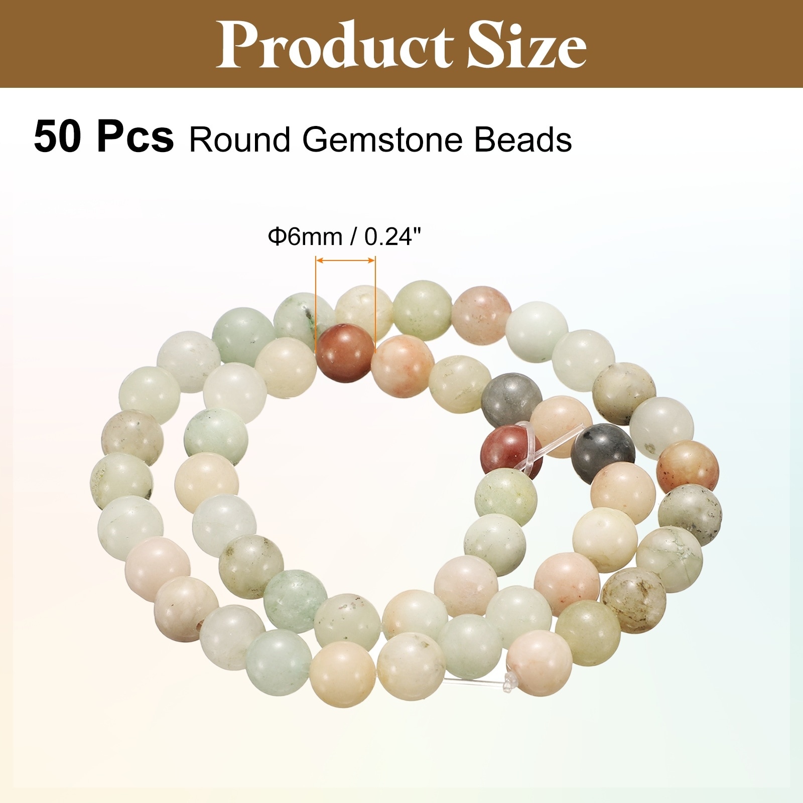 Natural Stone Beads Round Gemstone Stone Loose Beading Real Genuine Smooth Balls Bead for Jewelry Making Necklace Earrings DIY