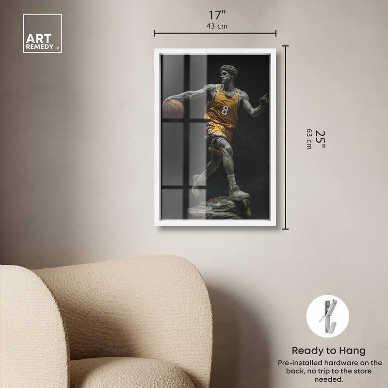 Basketball Yellow Uniform Shadowbox by Art Remedy