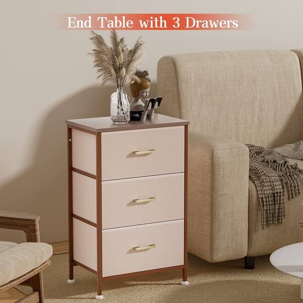 Dresser for Bedroom, Nightstand with 3 Drawers, Fabric Small Kids Dresser  for Closet Organizer, Nursery, Dorm, Cute Night Stand - Bed Bath & Beyond -  37668601