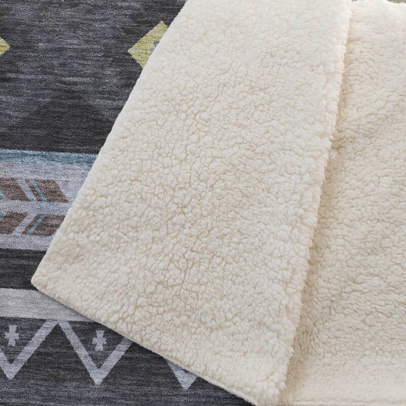 Premium Machine Washable ASB178 Southwest Tribal Sherpa Throw Blanket