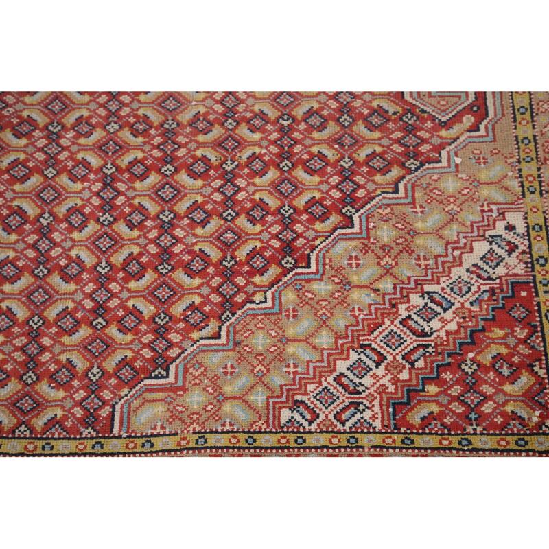 Geometric Tabriz Vintage Persian Area Rug Handmade Wool Carpet - 6'4" x 9'6"