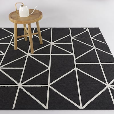 Acaba Modern Abstract Stripe Indoor/Outdoor Area Rug