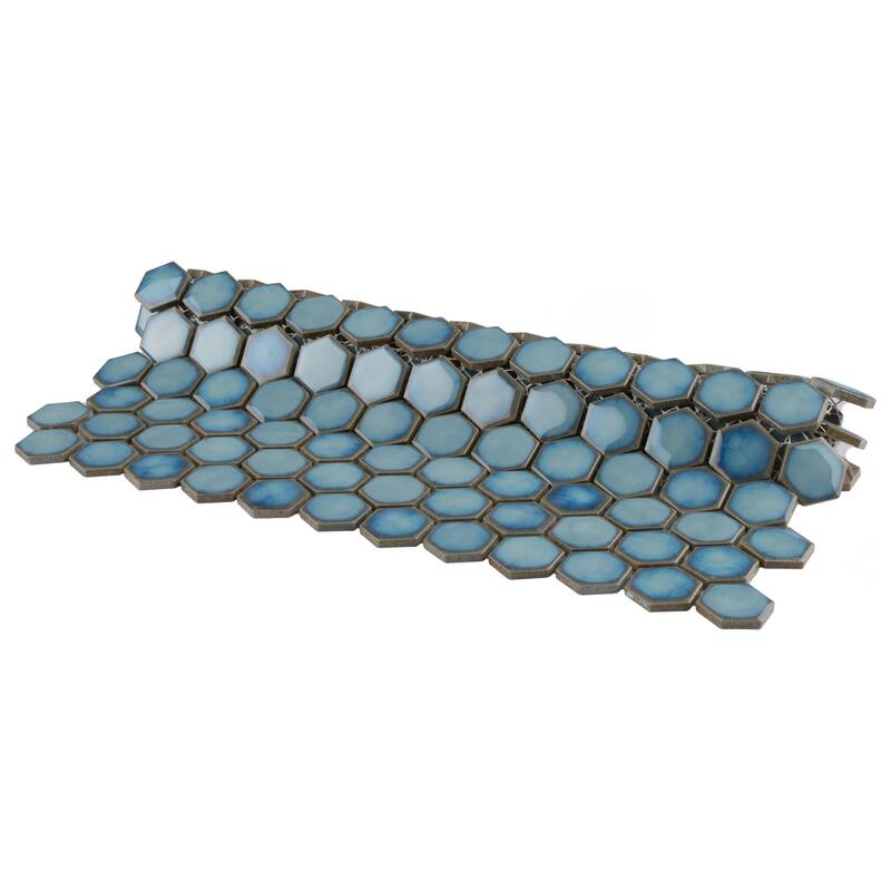 Merola Tile Hudson 1" Hex Marine 11-7/8" x 13-1/4" Porcelain Floor and Wall Tile