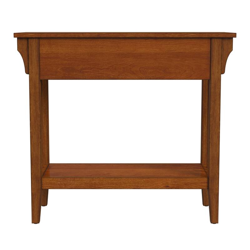Larina 36 in. W Rectangular Wood 2-Drawer Console Table with Lower Open Shelf
