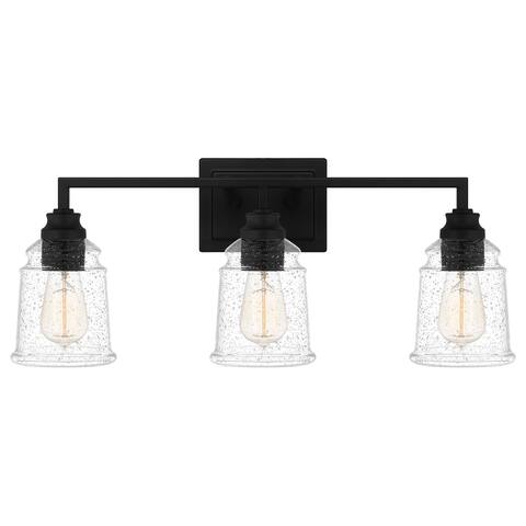 McIntire 3-Light Matte Black Bath Light