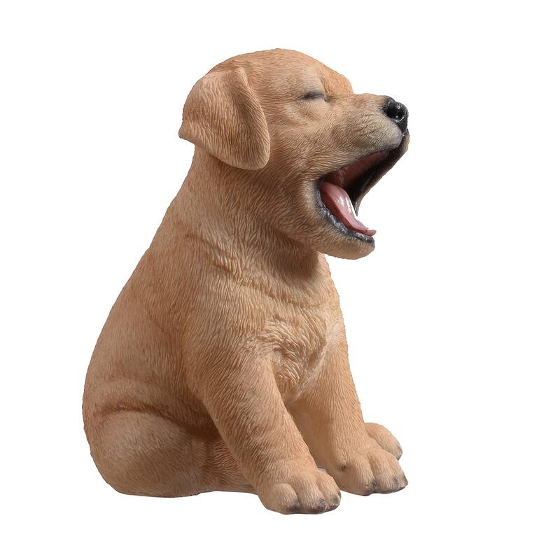 Yawning Labrador Outdoor Garden Statue - 6.25"