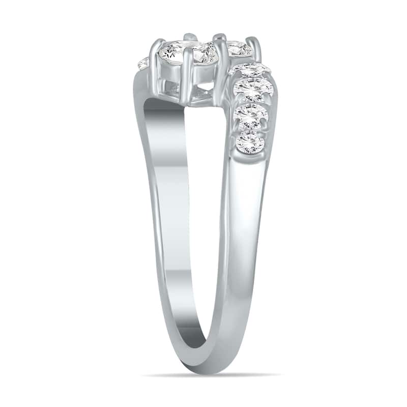 Marquee 1 Carat TW Two Stone Diamond Ring in 10K White Gold