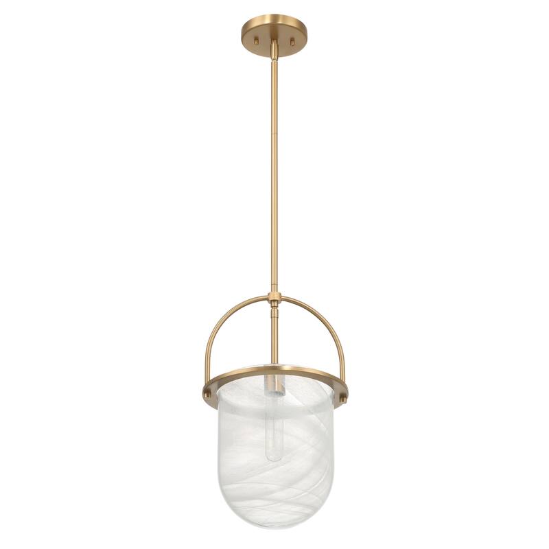 Beatrice Handmade Marbleized Glass and Metal Ceiling Light - 10.1"L x 10.1"W x 17.6"H - 10.1"L x 10.1"W x 17.6"H - Gold