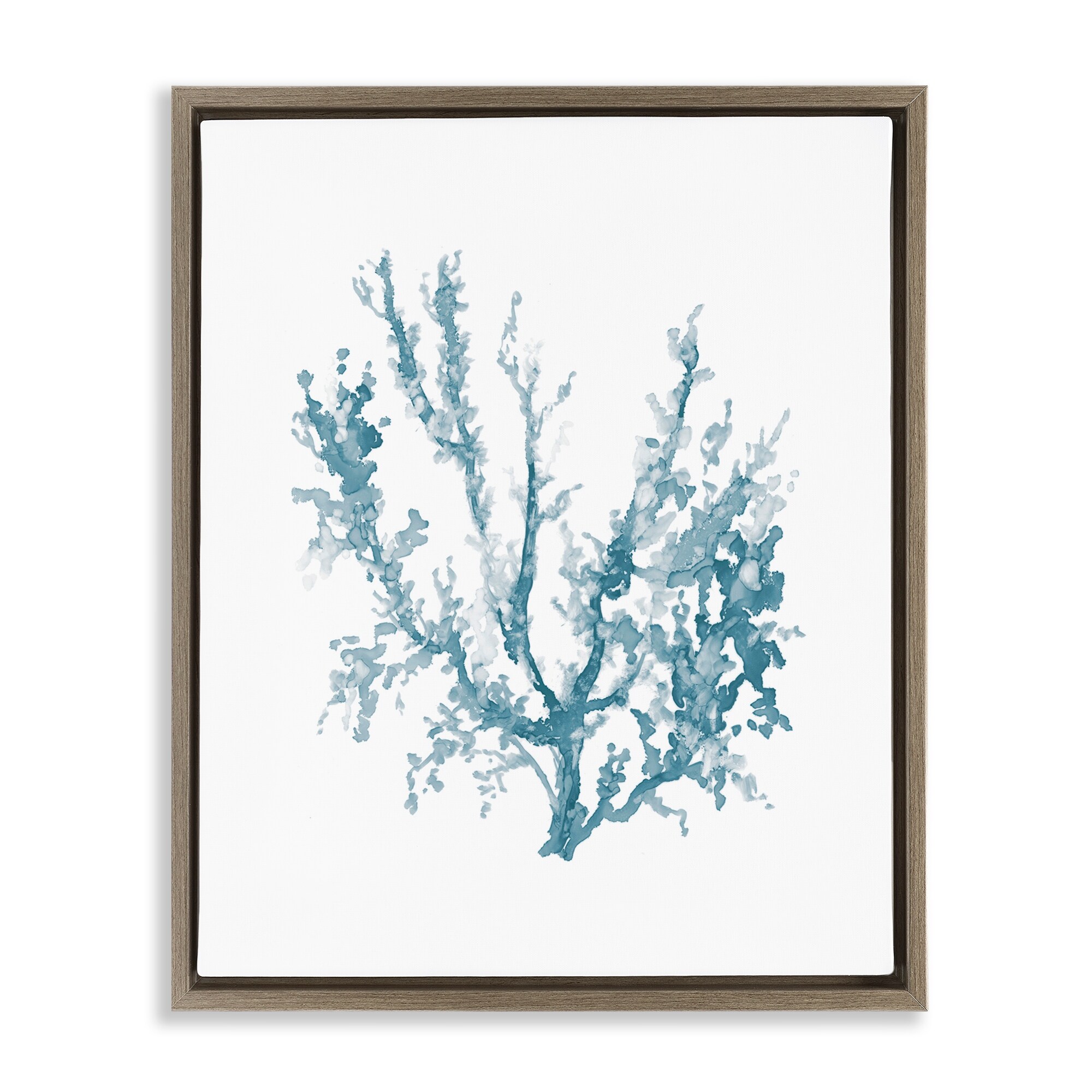 Stupell Soft Abstract Coral Branch Framed Floater Canvas Wall Art Design By Carol Robinson
