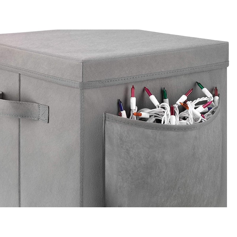 Whitmor Holiday Ornaments Storage Cube with 64 Individual Compartments - Transparent Cover for Easy Viewing (Grey)