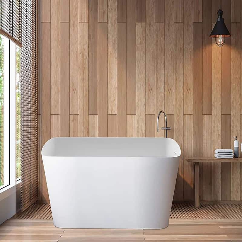 GIVINGTREE 47" L x 27"W Freestanding Soaking Acrylic Bathtub