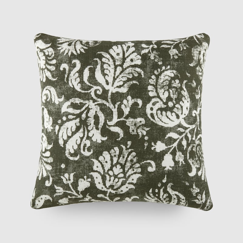 Elegant Patterns Cotton Decor Throw Pillow in Distressed Floral