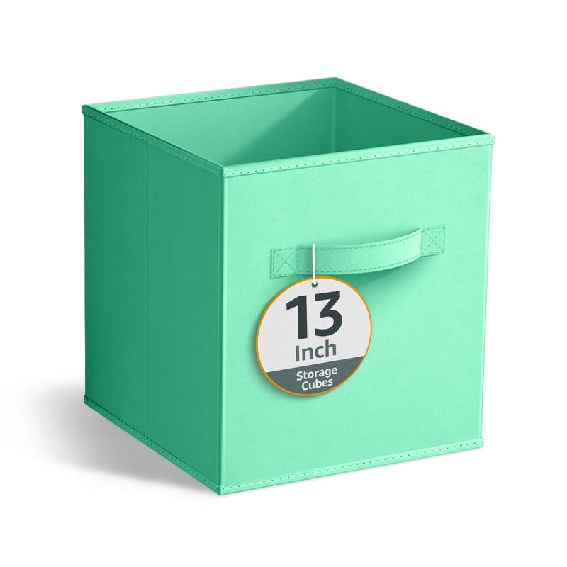 Sorbus 13" Foldable Storage Cube Basket Lightweight Organization Solutions - Single Pack - 13" L x 13" W x 13" H - Teal
