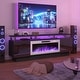 preview thumbnail 8 of 54, BOSSIN 70" Modern Electric Fireplace TV Stand, with Electronic Flame and LED Lights, High Gloss Finish Entertainment Center New Black