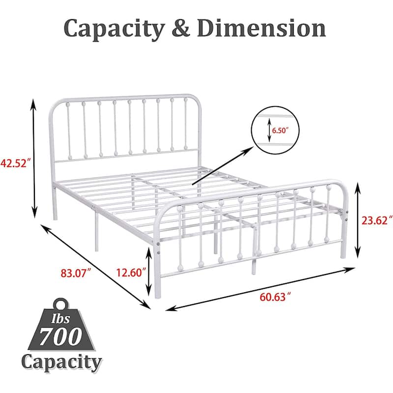 Alazyhome Sturdy Metal Platform Bed Frame