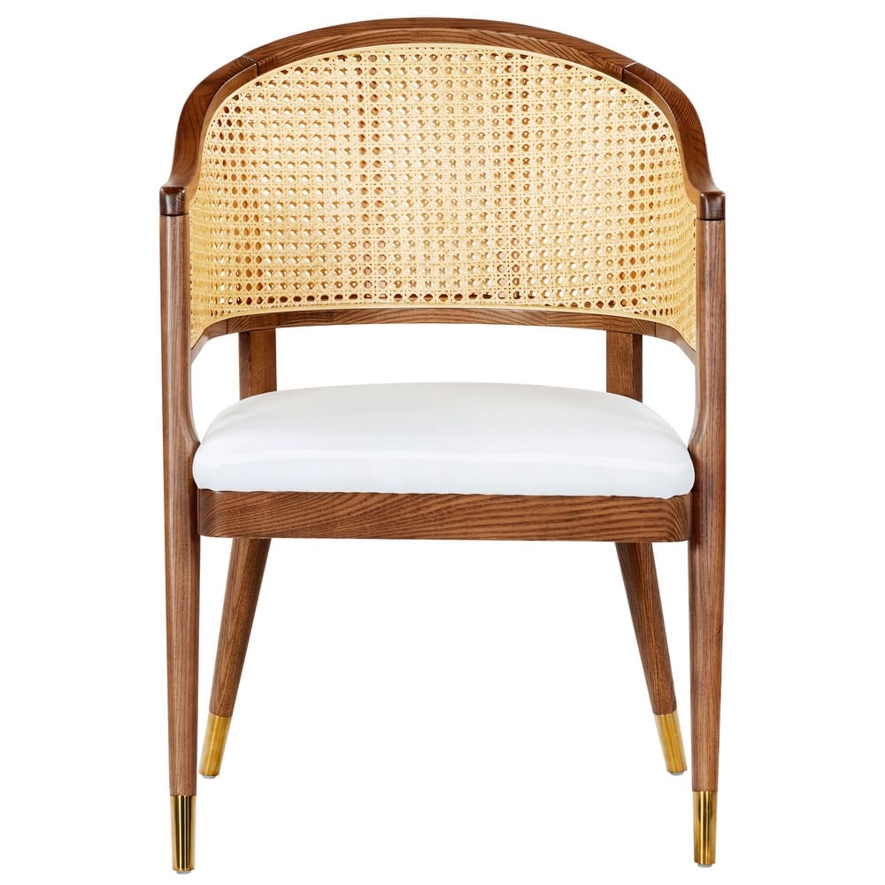 SAFAVIEH Couture Dominica Rattan Dining Chair - 23.4" W x 22.8" L x 33.6" H - 23"W x 23"D x 34"H