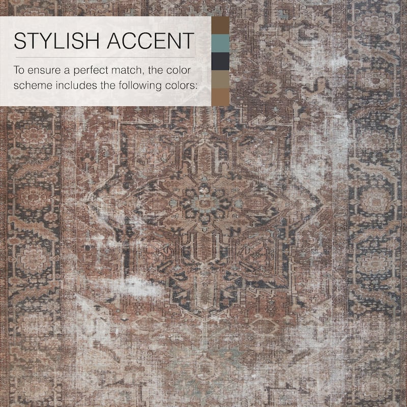 Minita Machine Washable Medallion Area Rug