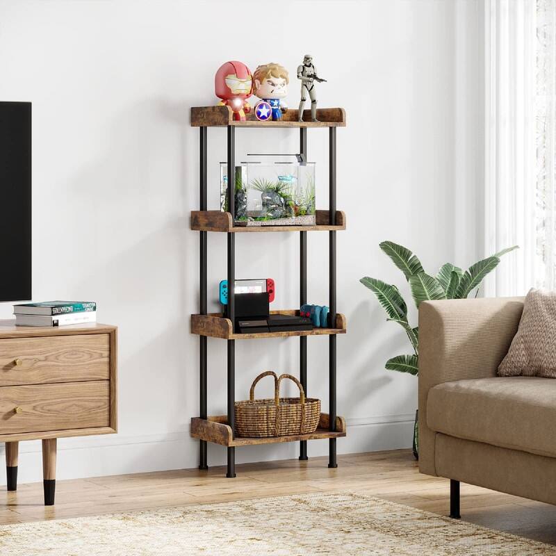 Bookshelf Small Book Shelf - 15.75"D x 9.45"W x 47.24"H