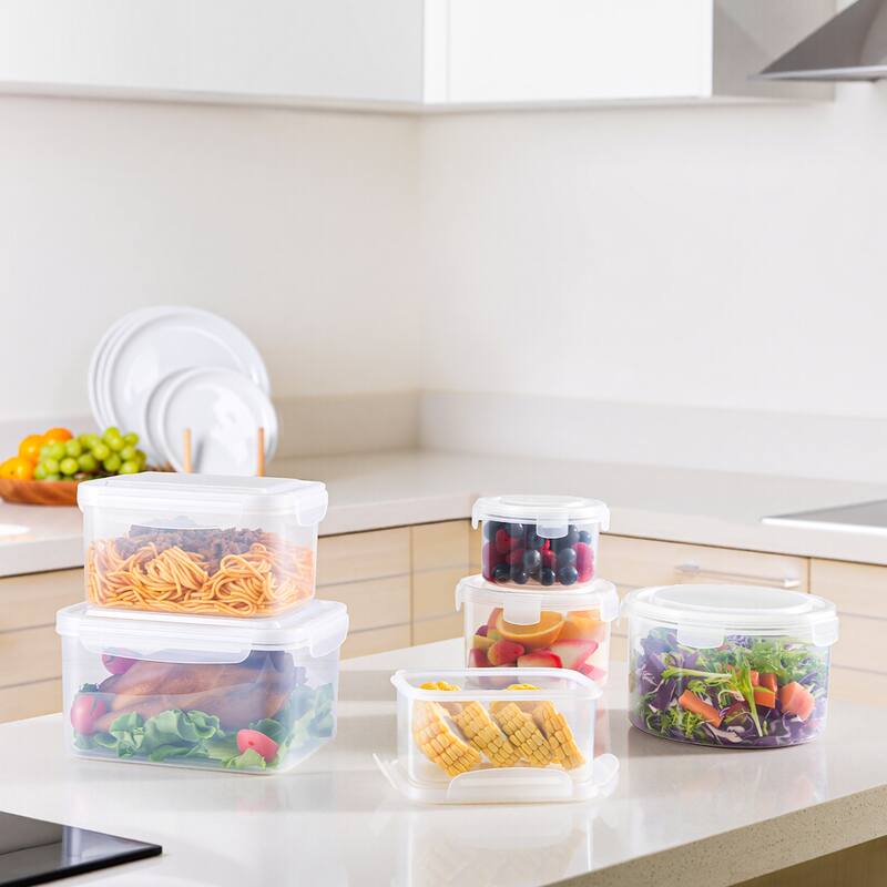 Sorbus BPA-Free Food Storage Container Set, Stackable & Nestable Plastic Containers with Snap-On Lids