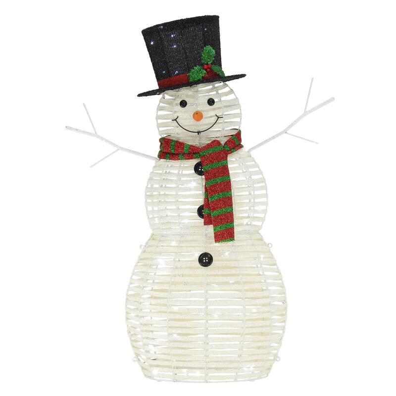 Puleo International 48" Outdoor Pre-Lit Snowman with LED Lights